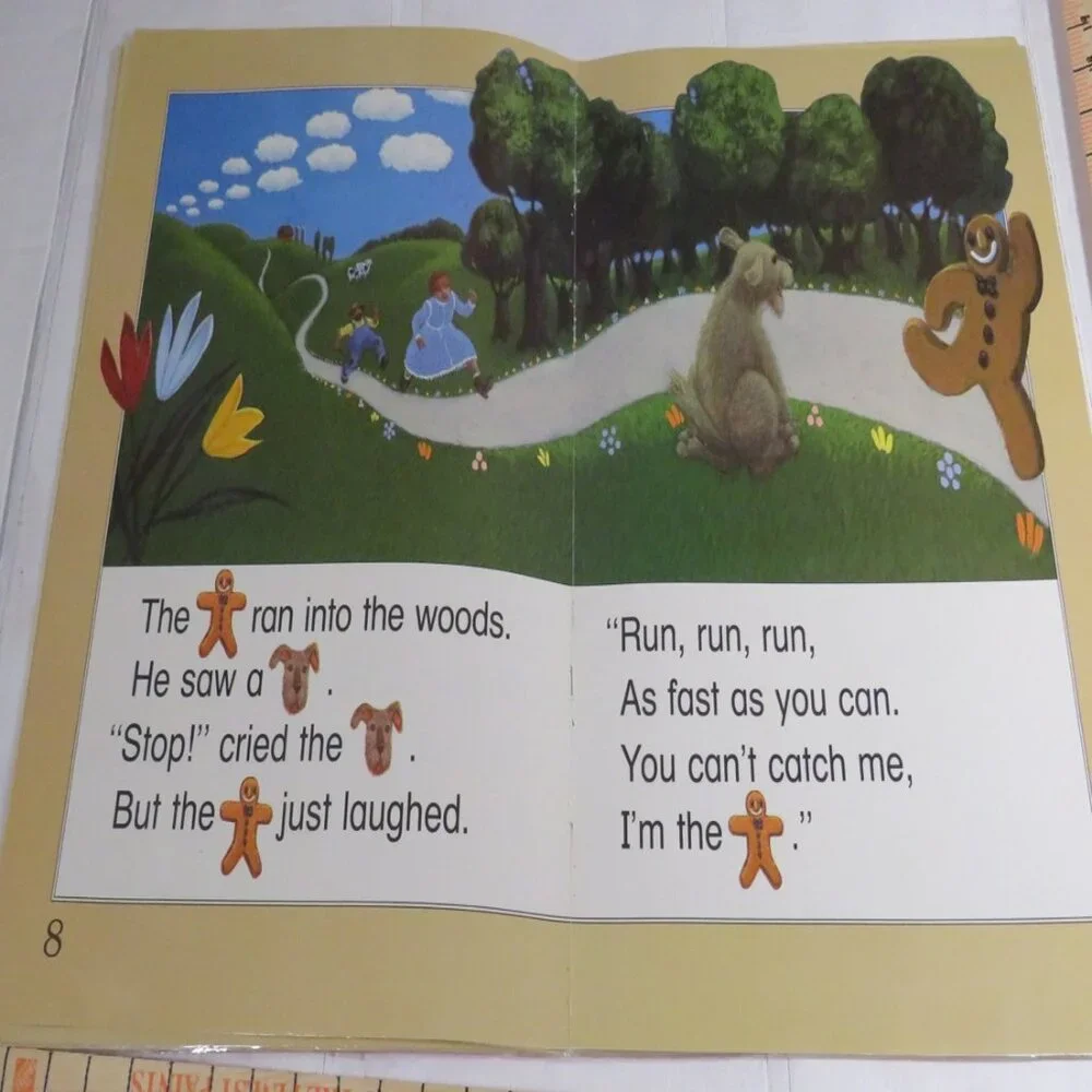The Gingerbread Man (almost 2 feet tall) with (4) student story book LAMINATED